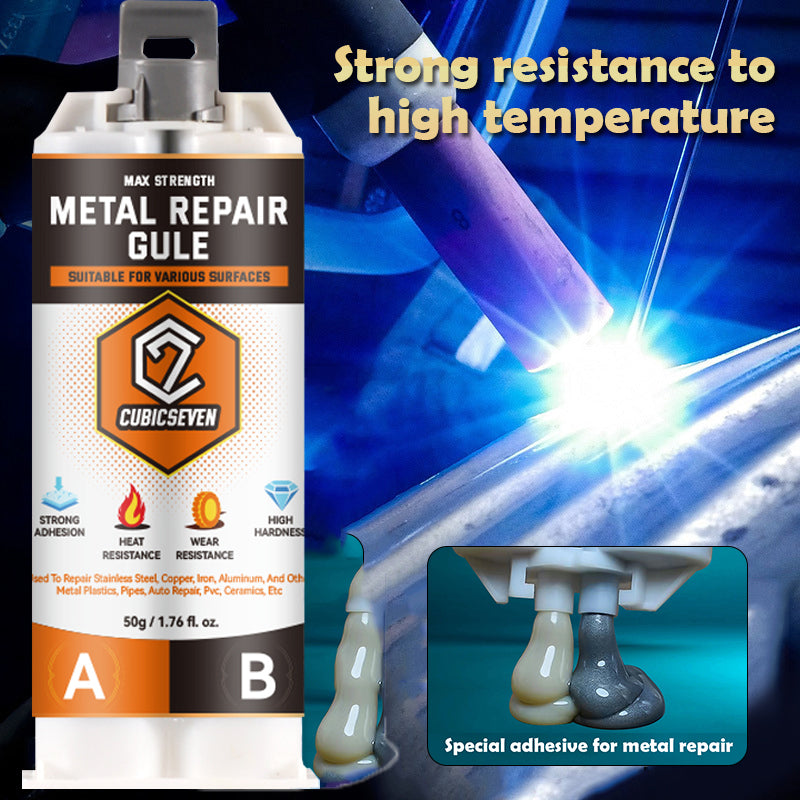 Cubicseven Strong Metal Repair AB Glue Welding Metal Heat Resistance Industrial Repair Agent High Strength Bonding Sealant Weld