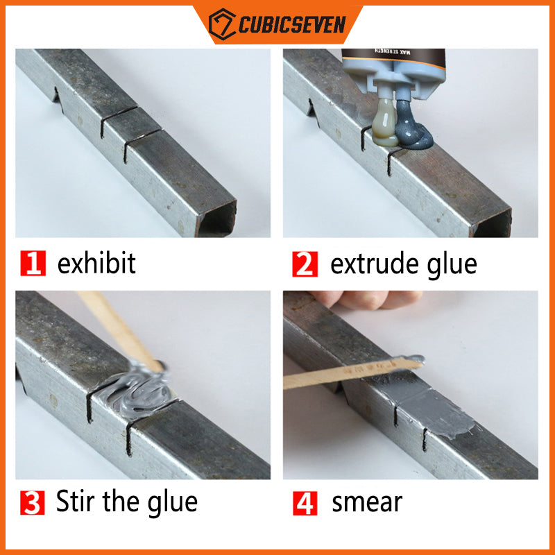 Cubicseven Strong Metal Repair AB Glue Welding Metal Heat Resistance Industrial Repair Agent High Strength Bonding Sealant Weld